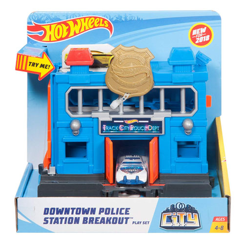 Hot Wheels City Downtown Fire Station Spinout Play Set 